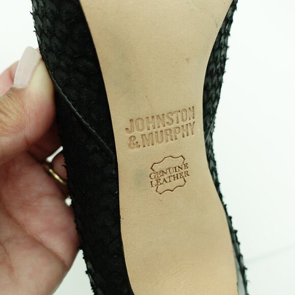 Johnston & Murphy Classic Black Leather Pointed Toe Stiletto Heels - Size 8 - Picture 8 of 10